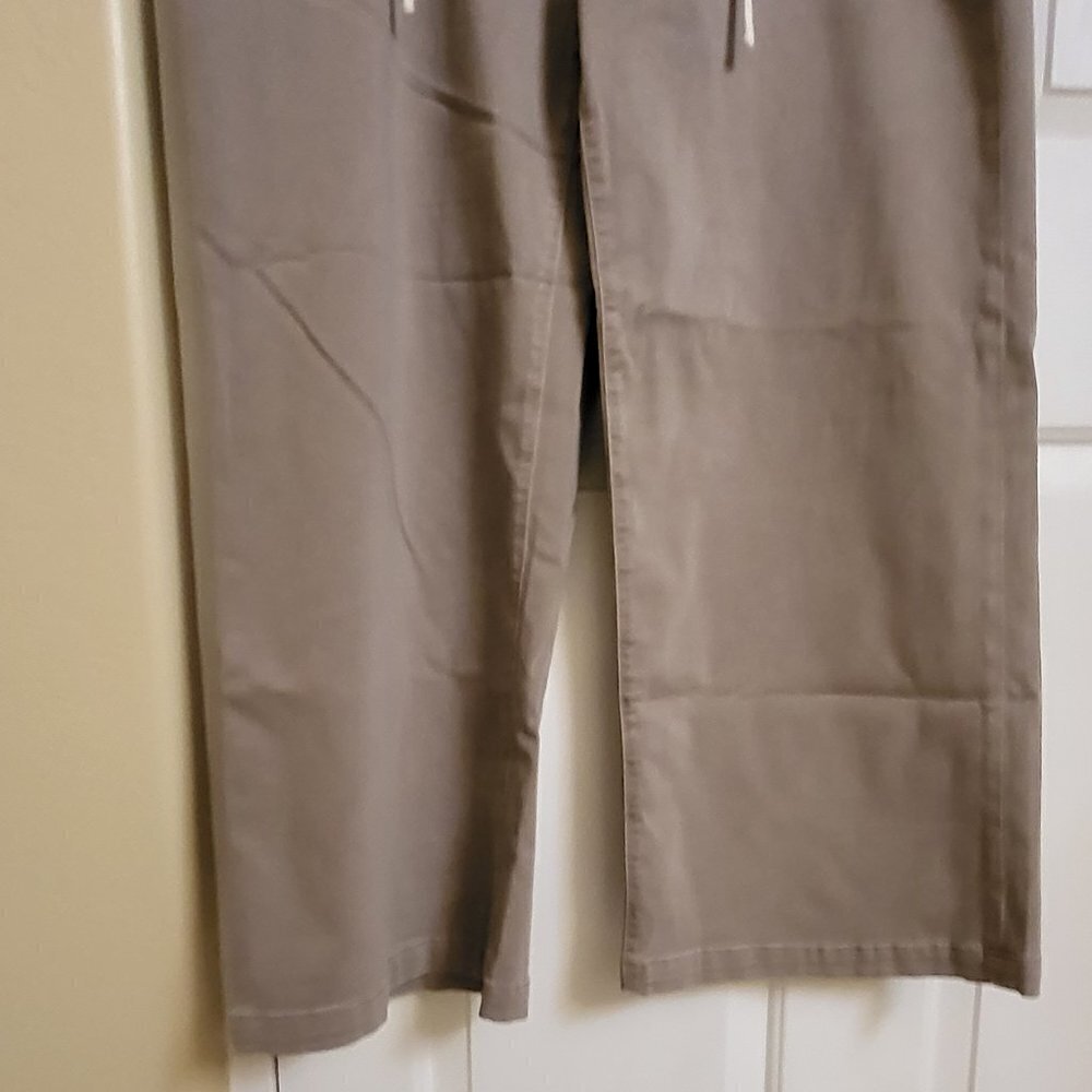 ANTHROPOLOGIE Paige Carly High-Rise Wide-Leg Jeans Moss Taupe Sz: 33 NWT - Picture 12 of 13